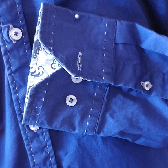 VICTORIOUS L.A. Purple Embroidered and Embelished Long Sleeve Shirt XL - Picture 10 of 16